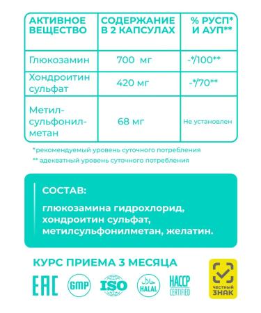 Vitamin Garden LE Glucosamine chondroitin MSM - a complex for joints and ligaments - Buy Online on GoSupps.com