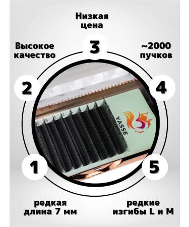 YASSE Eyelashes for building black bundles 4D 0.07 C mix 7-12 mm - Buy Online on GoSupps.com