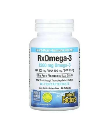 Natural Factors RXOMEGA-3 630 mg 60 Enteripure capsules