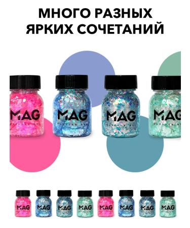 MAG Glitter-gel for the face and body 38 g mono blue - Buy Online on GoSupps.com