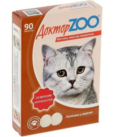 Doctor ZOO for cats with the taste of smoked meats and biotin 90pcs