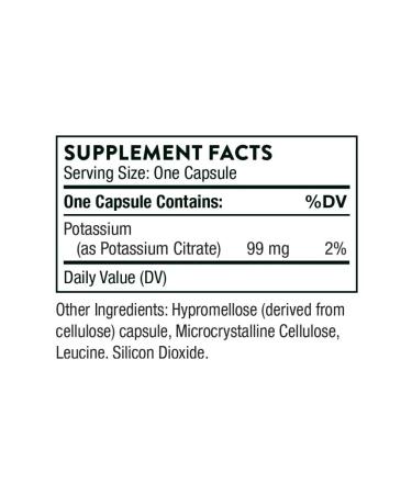 Thorne Research Potassium citrate 99 mg Potassium Citrate 90 capsules - Buy Online on GoSupps.com