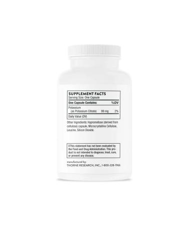 Thorne Research Potassium citrate 99 mg Potassium Citrate 90 capsules - Buy Online on GoSupps.com