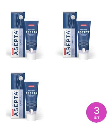 ASEPTA Toothpaste Paste Therapeutic and Profhylactic tube 75ml 3 pcs