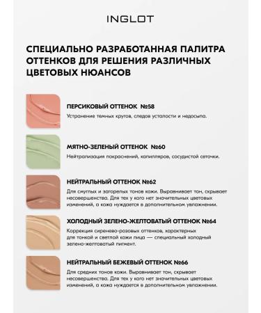 INGLOT AMC Cream Concealer 66 face and eyes - Buy Online on GoSupps.com