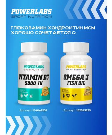 POWERLABS Glucosamine chondroitin MSM in capsules vitamins for joints - Buy Online on GoSupps.com