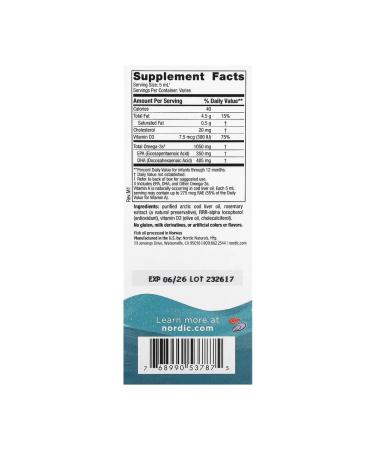 Nordic Naturals DGK omega with vitamin D3 for children 1050 mg 60 ml - Buy Online on GoSupps.com