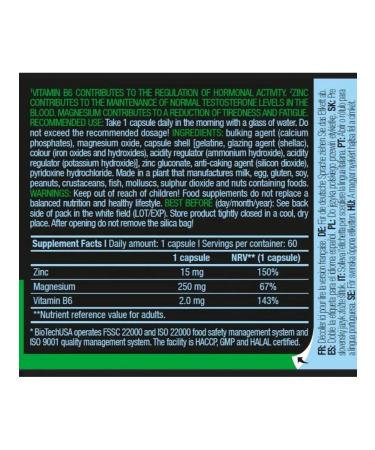 BioTechUSA BT ZMB Testobuster Boster testosterone ZMB Minerals 60 caps - Buy Online on GoSupps.com