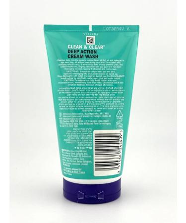 Clean&Clear Cream-gel for cleansing the face deep action 150 ml - Buy Online on GoSupps.com