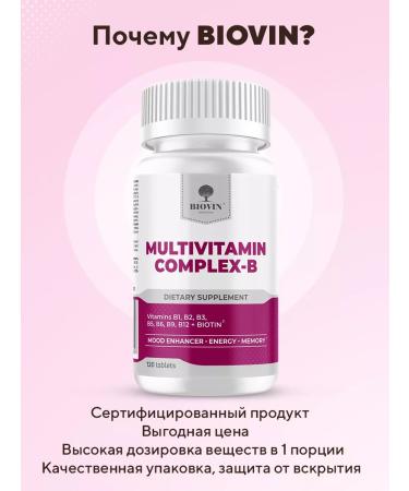 BIOVIN Hair vitamins of group B1 B2 B3 B5 B6 B9 B12 + BIOTIN - Buy Online on GoSupps.com