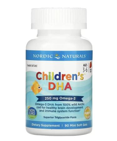 Nordic Naturals DGK for children 3-6 years old strawberries 62.5 mg 90 capsules - Buy Online on GoSupps.com