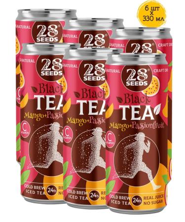 28SEEDS Black tea "mango + maracuya" without sugar 3 pcs *330 ml