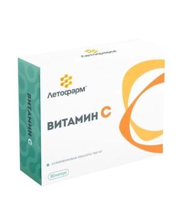 LetoFarm Vitamins C ascorbic acid for immunity N30 - Buy Online on GoSupps.com