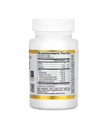 California Gold Nutrition Complex of omega-3 phospholipids with astaxantin 30 capsules - Buy Online on GoSupps.com