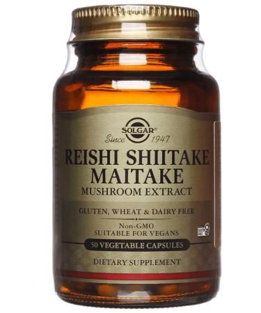 Solgar Extract of Rishi Shiitak and Meitaka 50 tablets - Buy Online on GoSupps.com