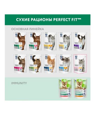 PERFECT FIT Dry food for cats Immunity beef flax 3pcs of 580g - Buy Online on GoSupps.com