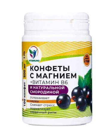 Vitamino Magnesium B6 chewing with natural currant 100 tab