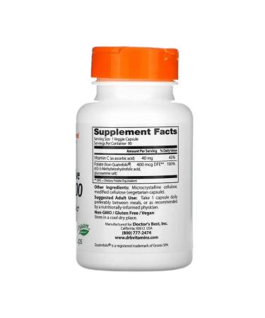 Doctor's Best Active folat 400 with Quatrefolic 90 capsules - Buy Online on GoSupps.com