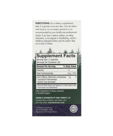 Fungi Perfecti Ezhovik creped for the nervous system 120 pcs - Buy Online on GoSupps.com