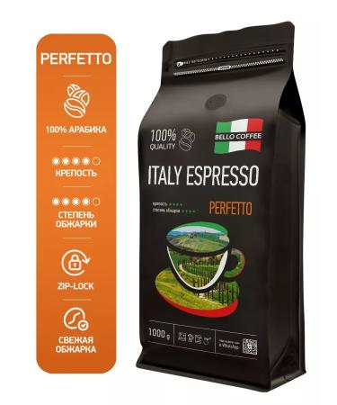 BELLO COFFEE Coffee in grains 1 kg of arabica 100% Italy Espresso Perfetto - Buy Online on GoSupps.com