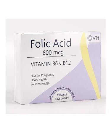 Original vitamins Folic acid 600 g + vitamin B6 + B12 - 50 tablets - Buy Online on GoSupps.com