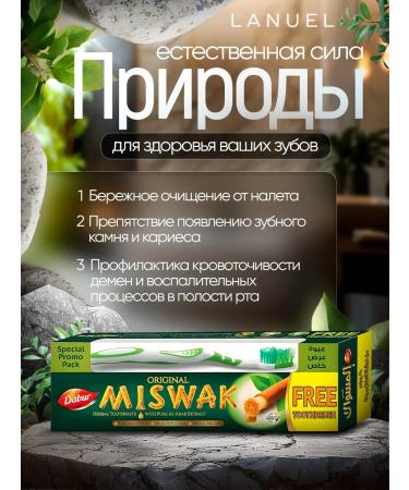 Dabur Dental pasta dour Misvak 190 g + brush - Buy Online on GoSupps.com