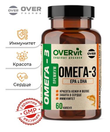 OVER omega 3 capsules fish oil 60 capsules