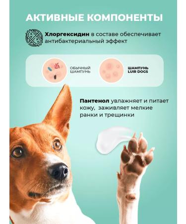 LUIR Dog washing shampoo with chlorhexidine and panthenol 1 liter - Buy Online on GoSupps.com