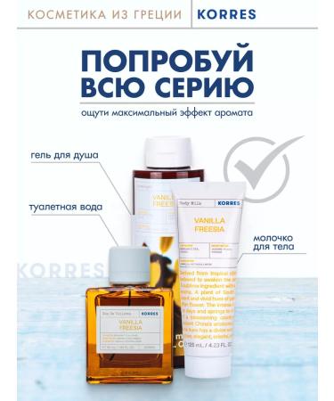 Korres Body milk 'Vanilla Freesia' 125ml - Buy Online on GoSupps.com