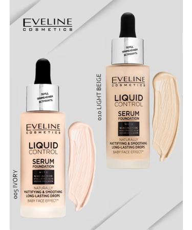EVELINE Liquid Control Liquid Foundation No. 010-Light Beige 32ml - Buy Online on GoSupps.com