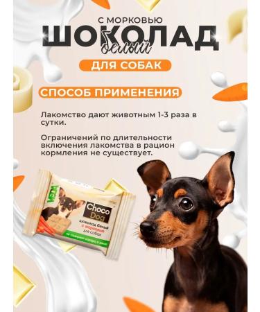 VEDA Chocolate for dogs Choco Dog white with carrots 6 pcs 15 g - Buy Online on GoSupps.com