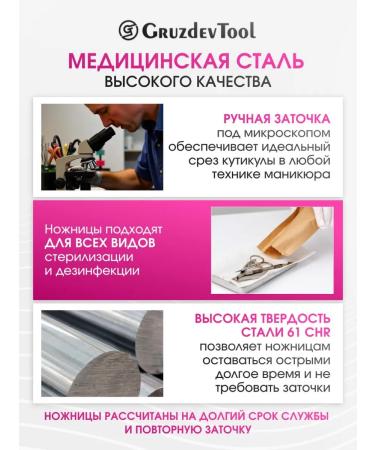 GruzdevTool Manicure scissors for cuticle Professional H-4 - Buy Online on GoSupps.com