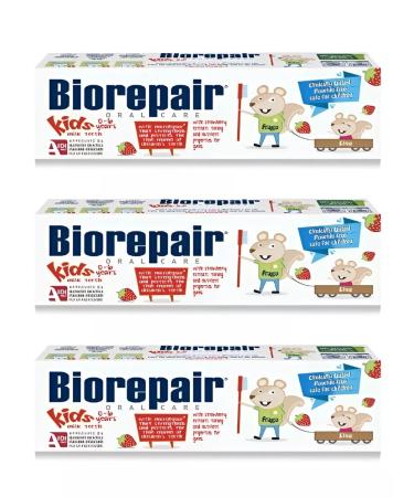 Biorepair Children's toothpaste 0-6 years old strawberries 50ml - 3pcs