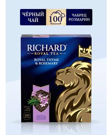 Black tea in bags Richard 100 pcs with thyme - Buy Online on GoSupps.com