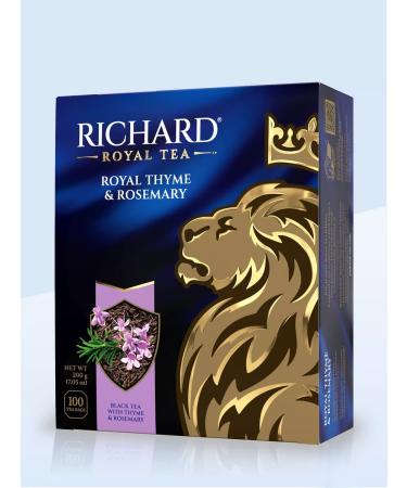 Black tea in bags Richard 100 pcs with thyme - Buy Online on GoSupps.com