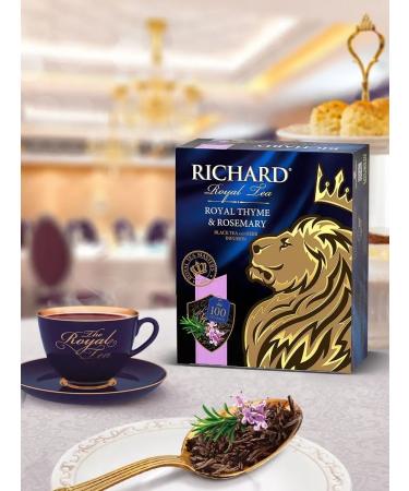 Black tea in bags Richard 100 pcs with thyme - Buy Online on GoSupps.com