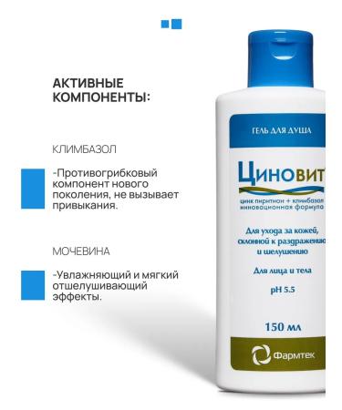 Zinnovite Pharmotex shower gel for dermatitis 150 ml - Buy Online on GoSupps.com
