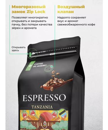 DE JANEIRO Coffee in grains 1 kg 100% Arabica Tanzania Brazil - Buy Online on GoSupps.com
