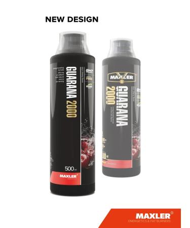 maxler Guarana liquid energy Guarana 2000 Bottle 500ml Cherry - Buy Online on GoSupps.com