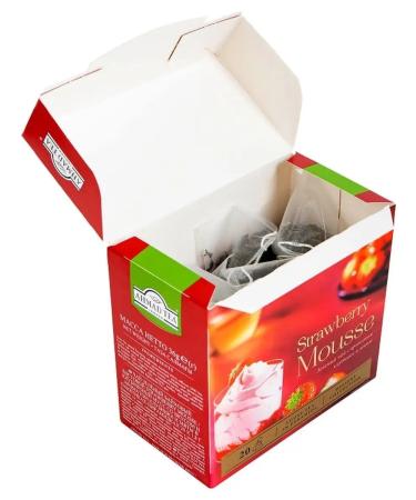 Ahmad Tea Tea in pyramids green strawberry mousse 20 bags x 4pcs - Buy Online on GoSupps.com