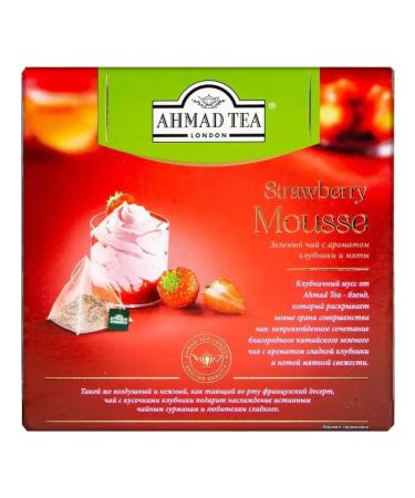 Ahmad Tea Tea in pyramids green strawberry mousse 20 bags x 4pcs - Buy Online on GoSupps.com