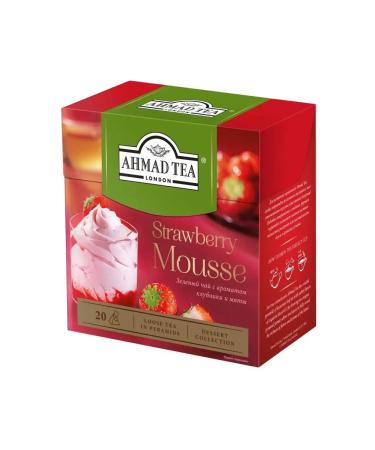 Ahmad Tea Tea in pyramids green strawberry mousse 20 bags x 4pcs - Buy Online on GoSupps.com