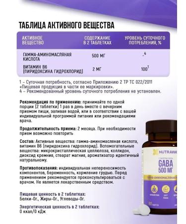NUTRAWAY Gaba Gaba Vitamin B6 60 tablets - Buy Online on GoSupps.com