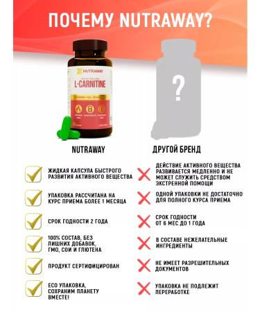 NUTRAWAY L-Carnitine fat burner 60 capsules - Buy Online on GoSupps.com