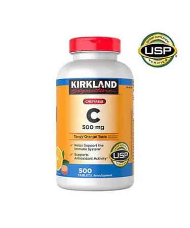 Kirkland Signature Vitamin C 500 mg Vitamin C 500 Mg 500 pcs - Buy Online on GoSupps.com