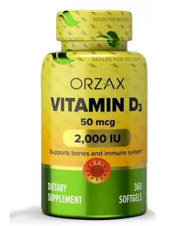 Orzax Vitamin D3 2000 for the immunity of the bones of the joints and muscles - Buy Online on GoSupps.com