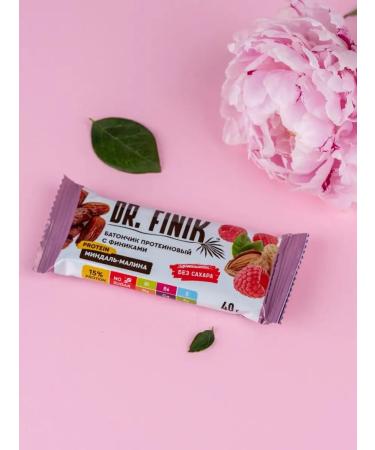 DrFinik Protein bars without sugar with raspberries and almonds 6 pcs - Buy Online on GoSupps.com