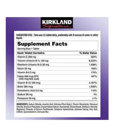 Kirkland Signature B vitamins Super B-comprehensive electrolyte - Buy Online on GoSupps.com