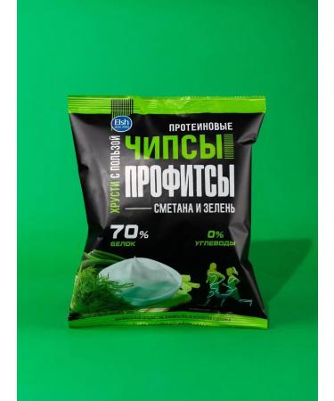 PROFIT Protein chips with the taste of sour cream and greens 30g x 6pcs - Buy Online on GoSupps.com