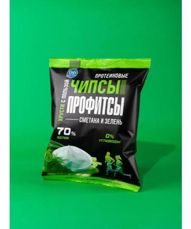 PROFIT Protein chips with the taste of sour cream and greens 30g x 6pcs - Buy Online on GoSupps.com